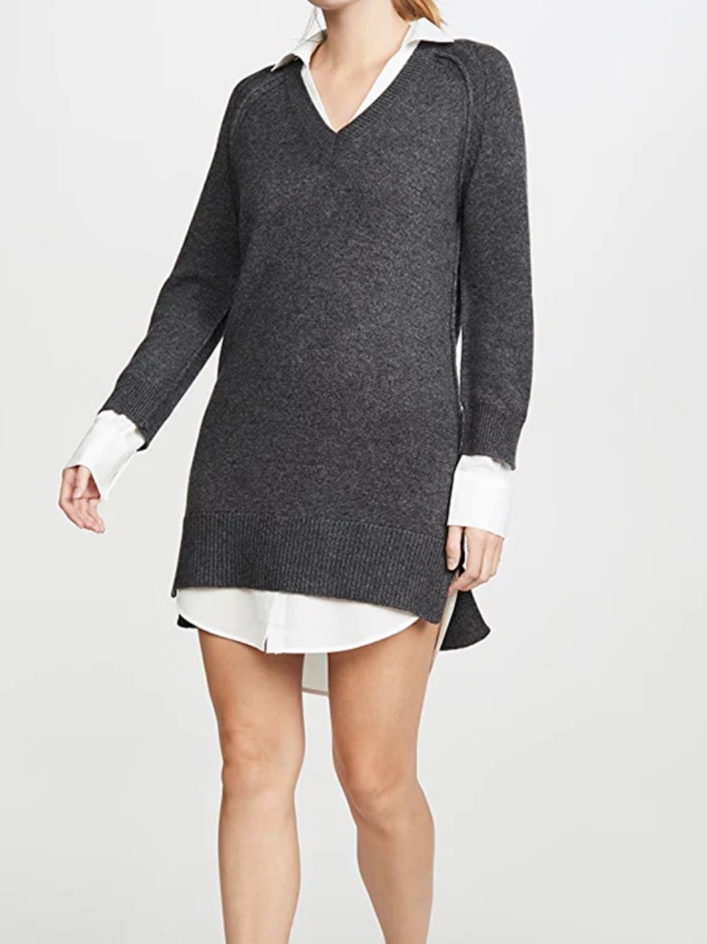 Brochu Walker Grey Knit Layered Dress